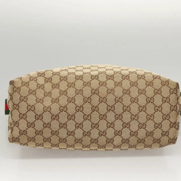 GUCCI GG Canvas Web Sherry Line Shoulder Bag Beige Green Red 189751 Auth am8390 - Picture 7 of 16